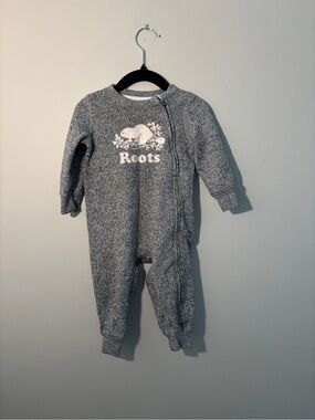 Roots Heather Grey Baby One-Piece Romper 6-12M